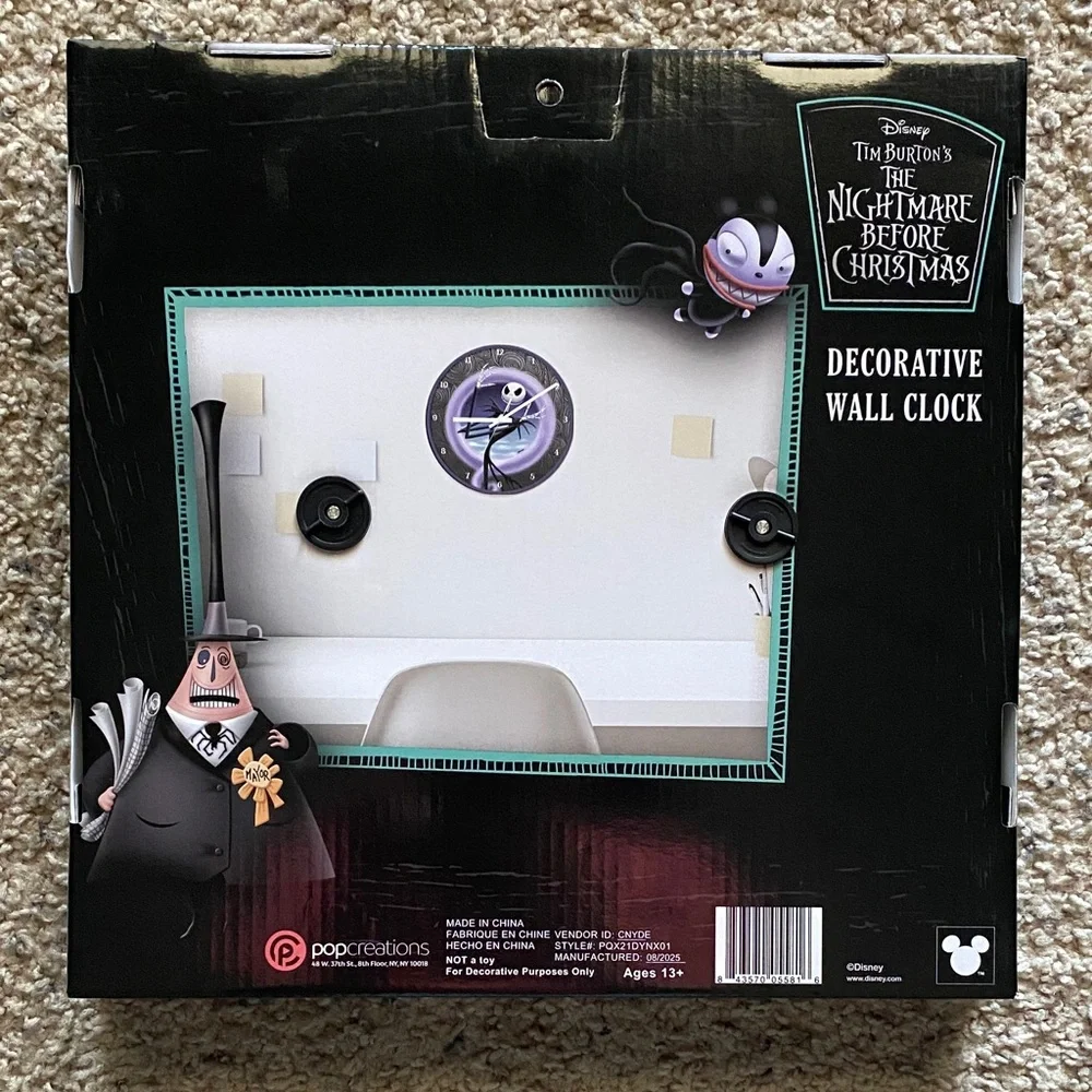 Disney The Nightmare Before Christmas Jack Skellington Decorative Wall Clock